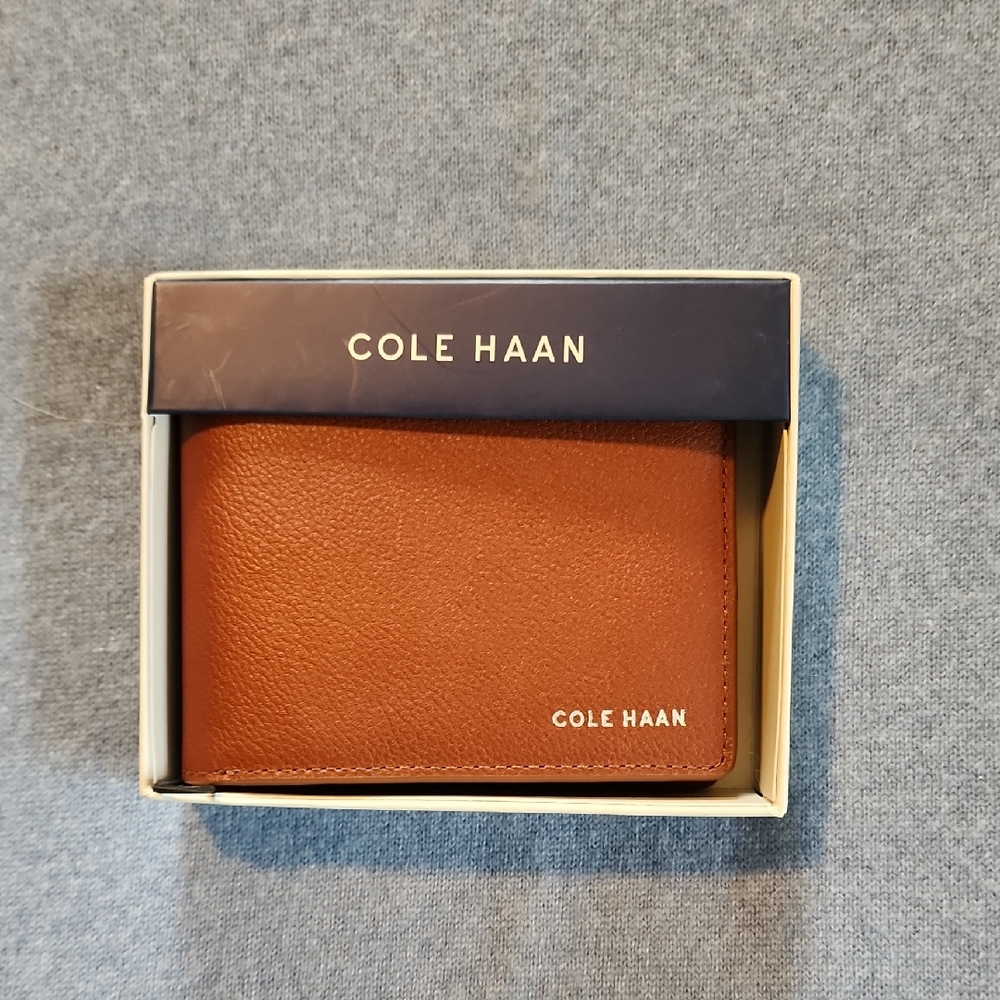 Cole Haan Tan Leather Bi-Fold Wallet